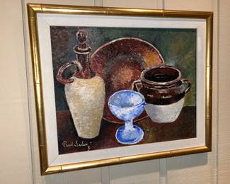 Framed still life painting