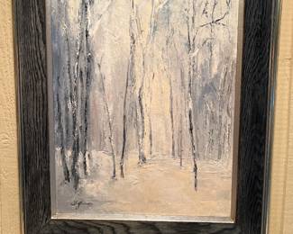 Impressionist style winter landscape