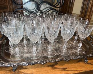 Vintage cut crystal stemware goblets