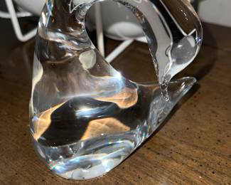 Vintage Daum Crystal swan figurine