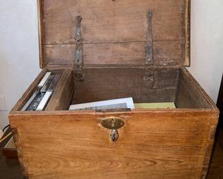 Antique wooden storage chest
