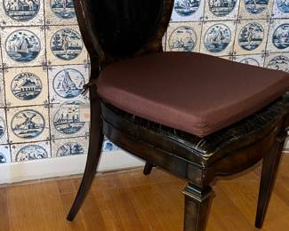 Antique dark wood side chair