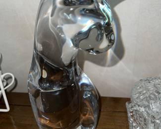 Vintage Daum Crystal cat figurine
