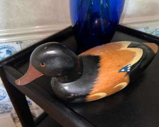 Vintage hand-carved folk art duck decoy