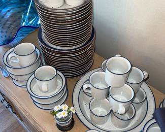 Dansk "blue mist' stoneware dish collection