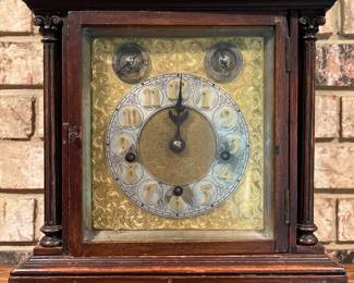 Antique Winterhalder Hofmeier solid oak bracket /library clock