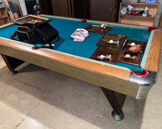 Pool table with accessories
