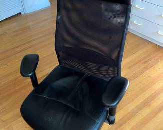 High-back ergonomic black office chair