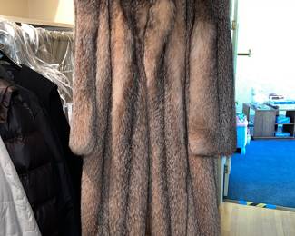 Long fluffy, Crystal Fox fur coat