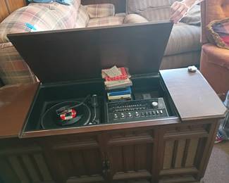 Vintage Console Record Player