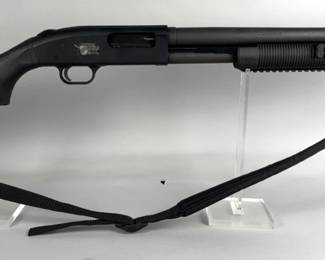 Mossberg 500 12 ga Pump Action Shotgun SN# U712980, For 2-3/4" And 3" Shells, 18.5" Bbl, Fiber Optic Sight, Thunder Ranch XX Printed On Receiver, Padded Canvas Sling, Butt Stock Shell Holder