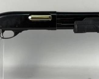 Remington Wingmaster 870 12 ga Pump Action Shotgun SN# V681265V, 20" Bbl, Over-folding Stock Marked 'For Law Enforcement Only', In Shotgun Scabbard