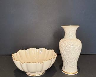Lenox Porcelain Decorative Bowl and Vase