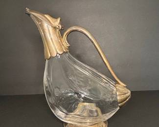 Vintage Silver-Plated Duck Claret Jug