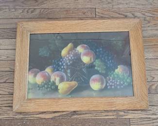 Vintage Fruit Still Life Oil Painting