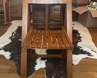 Vintage Gateleg Drop Leaf Dining Table with Folding Chairs