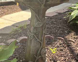 Cast Stone Ivy Motif Birdbath