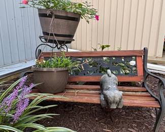Cast Iron Garden Bench with Woodland Animal Scene