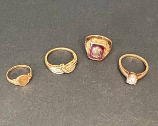 10k and 14k Gold Rings with Gemstones