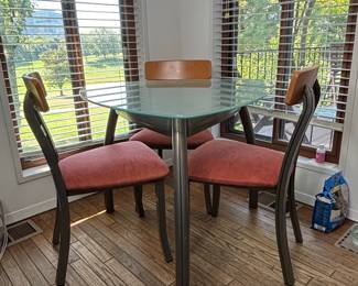 Contemporary Glass Top Dining Set