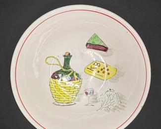 Vintage Japanese Ceramic Wine and Cheese Plate