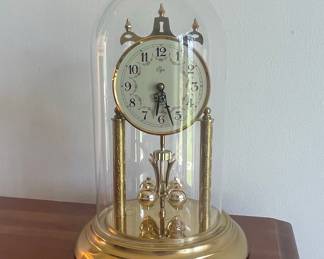 Vintage Elgin Quartz Anniversary Clock with Floral Dial