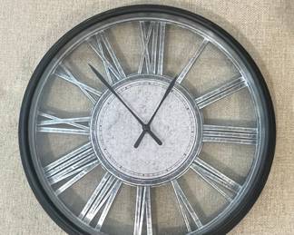 Oversized Open-Face Wall Clock with Roman Numerals