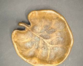 Virginia Metalcrafters Brass Geranium Leaf Dish