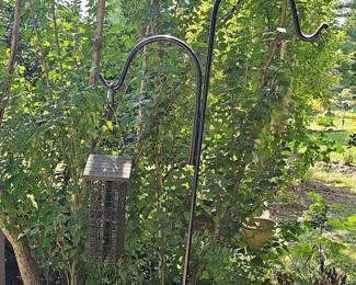 Double Shepherd's Hook with Wire Mesh Bird Feeder