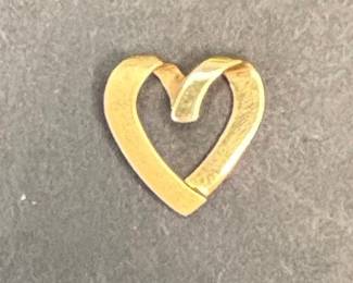 14k Yellow Gold Open Heart Pendant