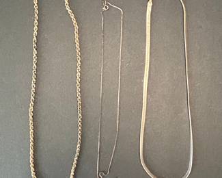 Sterling Silver Chains: Rope, Box, and Herringbone Styles