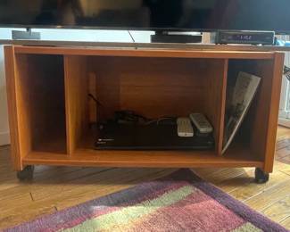 Mid-Century Danish Teak Media Console on Casters