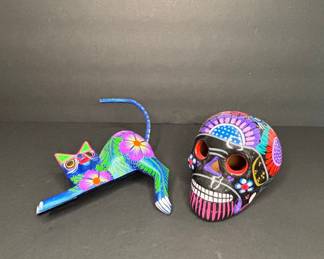 Oaxacan Alebrije Cat and Dia de Muertos from Smithsonian American Indian museum