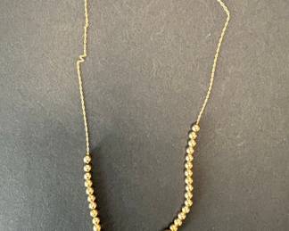 14K Yellow Gold Graduated Bead Necklace