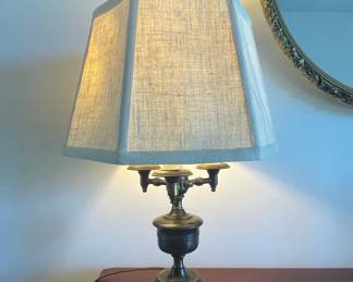 Vintage Stiffel Two-Light Metal Table Lamp