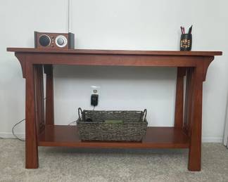 Mission Style Console Table with Shelf