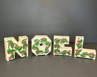 Lipper & Mann NOEL Letter Candle Holders Vtg