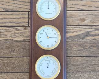 Howard Miller 3-Piece Weather Station with Clock, Thermometer, and Barometer