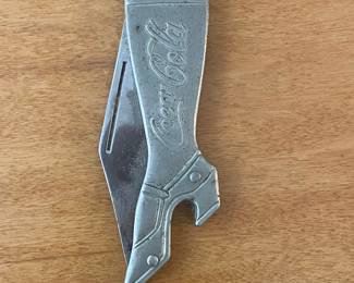 Coca-Cola Lady Leg Boot Shaped Pocket Knife Bottle Opener