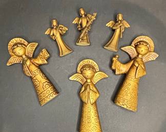 Vintage Gold-Tone Angel Figurines, Hong Kong