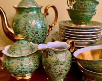 Antique English porcelain tea and scone set circa 1890