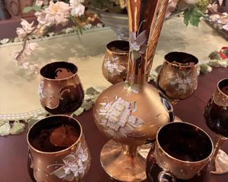 another view of Murano hand blown 24k set