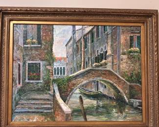 art Venice walk over bridge 50" w x 39" l $800.00