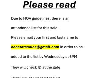 HOA Attendence List