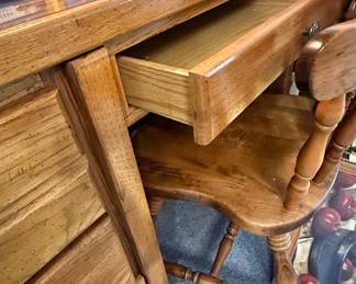 Oak Secretary Desk and Hutch with Chair Style