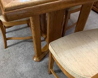 Oak Dining Set with Cane Back Chairs