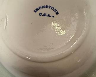 Blue and White Ironstone Style Serving Bowl