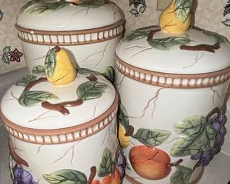 Crystal Clear Pompeii Fruit Canister Set