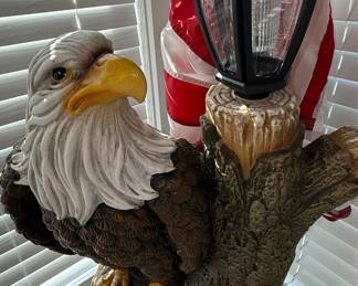 Ebros Home of the Brave Eagle Solar Lamp Statue