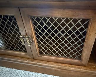 Mediterranean Style Coffee Table with Metal Grille